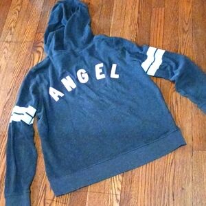 VICTORIA'S SECRET ANGEL Sweatshirt Hoodie Bubble Lettering L Pockets